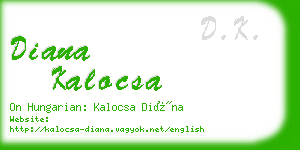 diana kalocsa business card